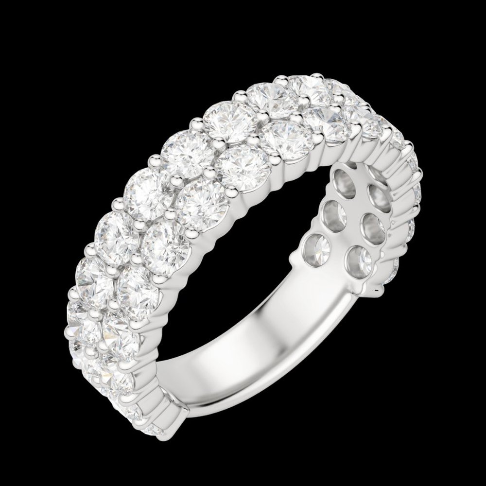 Round Cut Pavé Semi-Eternity Band (1 1/4 Tcw), Lab Grown Diamonds